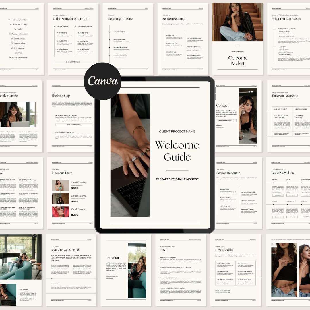 Customizable Canva Welcome Guide Template for Business Coaches ...
