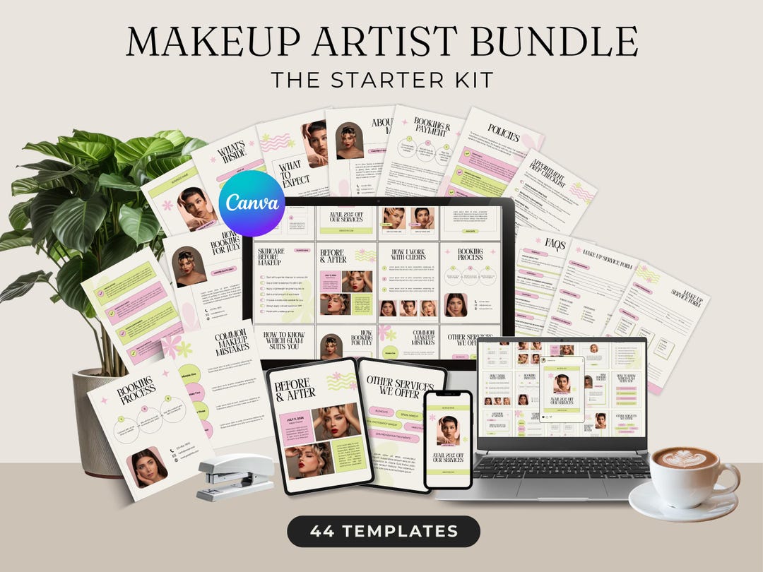 40+ Makeup Artist Bundle Canva Templates | Client Onboarding ...