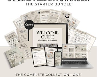 Social-Media-Manager-Vorlagen für Freelancer, Social-Media-Manager-Kit (digital) und Canva-Vorlagen-Bundle für Social-Media-Manager