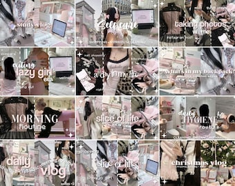 Pink YouTube Thumbnails: Editable Canva Templates (Digital Download)