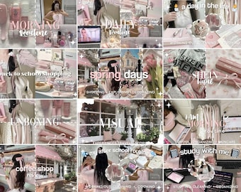 Pink YouTube Thumbnail Templates: Editable Canva Brand Kit (Digital Template)