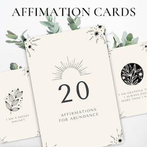 Tarjetas de Afirmación de Abundancia - 20 Afirmaciones Positivas relacionadas con la prosperidad financiera
