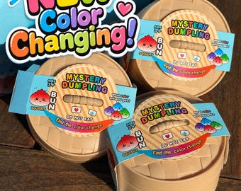 Color Changing Mystery Dumpling Squishy Toy, Collectible Surprise Fidget, Kids Gift