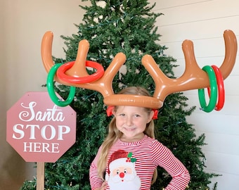Family fun holiday game reindeer toss
