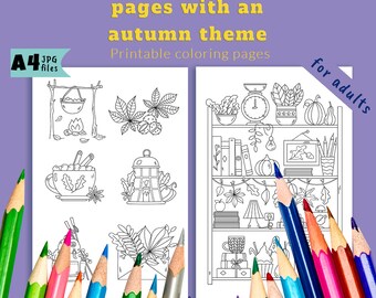 10 Autumn Coloring Pages for Adults – Fall-inspired Printable Coloring ...