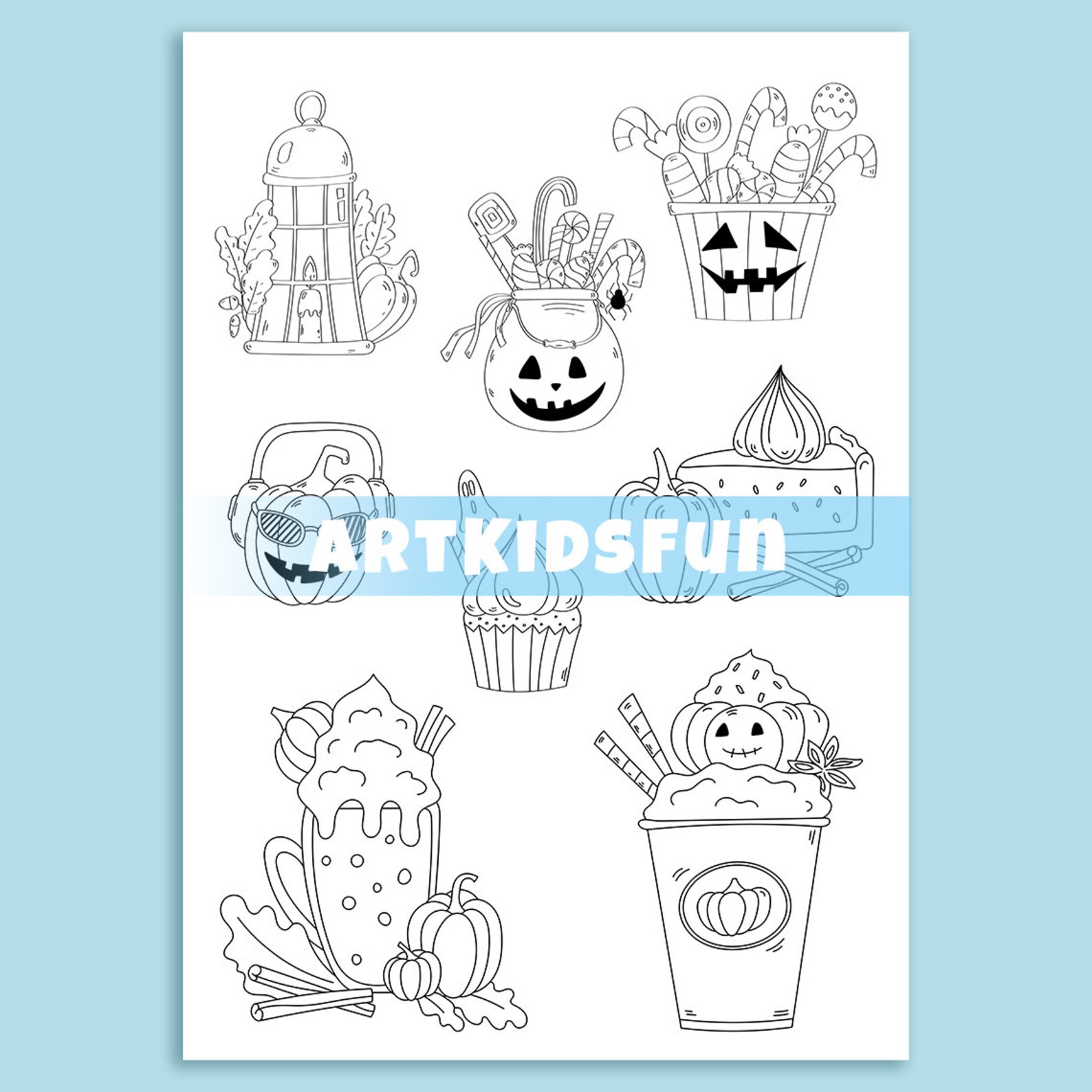 Printable Halloween Coloring Pages - Set of 2 Fun and Spooky Designs ...