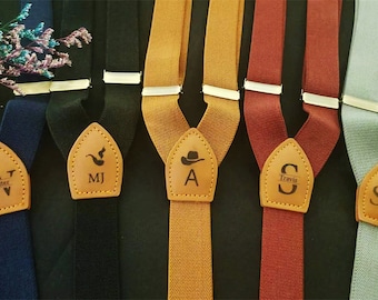 Personalized Engraved Leather Suspenders, Custom Groomsmen Gifts, Father's Day Gift, Mens Suspenders, Custom Suspenders, Best Man Gift