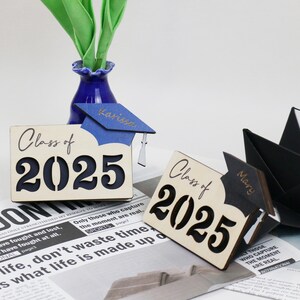 Class of 2025 Gift card holder for graduate, Custom Engraved Card Holder, Graduation Gift Card Book, Personalized Wooden Gift Money Holder
