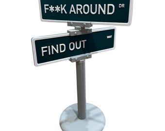 Funny FAFO Street Sign | Magnetic Rotating Desk | Adult Humor Shelf Decor
