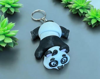 Adorable Panda Bear Keychain - Unique 3D Printed Accessory - Designed by ArtFlex