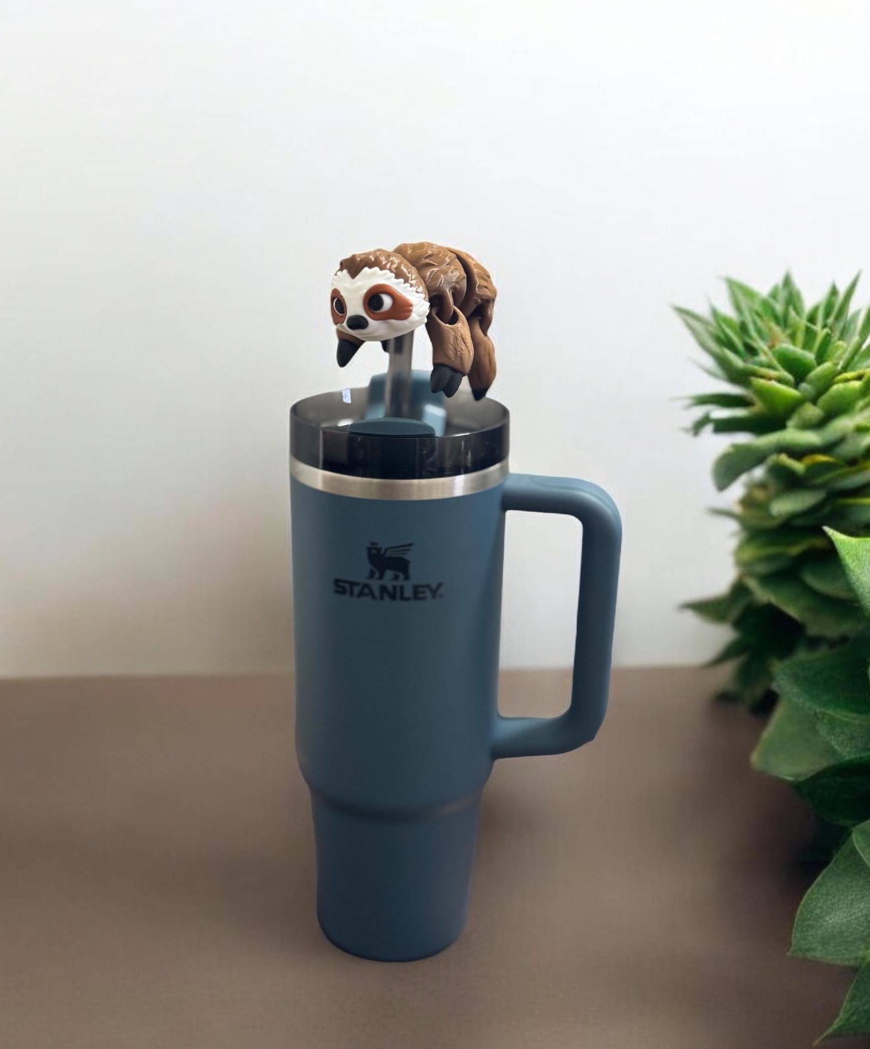 3D Printed Sloth Stanley Straw Topper – Drink Decor - Etsy