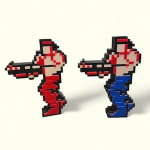 レトロ8ビット魂斗羅キャラクター - ピクセルアート クラシックNESデコレーション