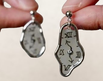 Unique Clock Earrings - Creative Irregular Vintage Design for 2024, Statement Jewelry for Women, Wholesale Accessories