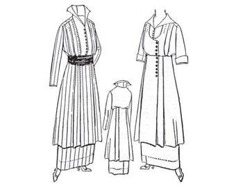 Past Patterns 6053 - Mid 1910s Ladies Dress Pattern bust 44 b44 McCall Pattern Company reproduction 10s Edwardian era