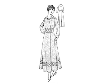 Past Patterns 7425 - 1920s Dress with Four Gored Skirt Sewing Pattern bust 36-46 Peerless Pattern Co reproduction Roaring 20s Flapper era