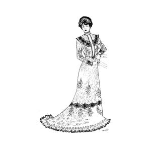 Past Patterns 0112 - Edwardian Dress Upgewand Schnittmuster ein originales Design Größen 10-16 Büste 33-37 1900s 00s