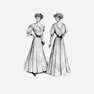 Past Patterns 3973 - Anfang 1900er Jahre Tunika Überbluse Schnittmuster Büste 32-48 Ladies Home Journal Reproduktion 00 Edwardian Age