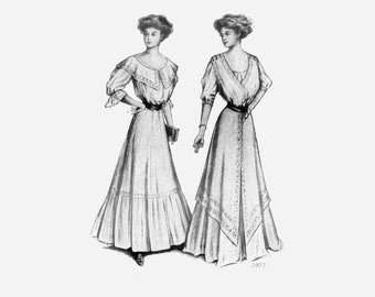 Past Patterns 3973 - Early 1900s Tunic Overblouse Sewing Pattern Bust 32-48 Ladies Home Journal reproduction 00 Edwardian Age