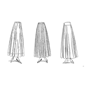 Past Patterns 9003 - Mitte 1910er Jahre Rock mit sechs Löchern Taille 28 w28 Hüfte 42 h42 Standard Fashion Pattern Co Reproduktion