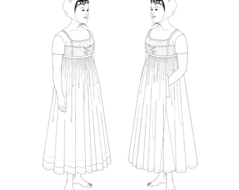Past Patterns 0037 - 1790s Upper Petticoat Sewing Pattern an original design bust 32-48 includes 2 variations 90s 1800s 1810s 1820s