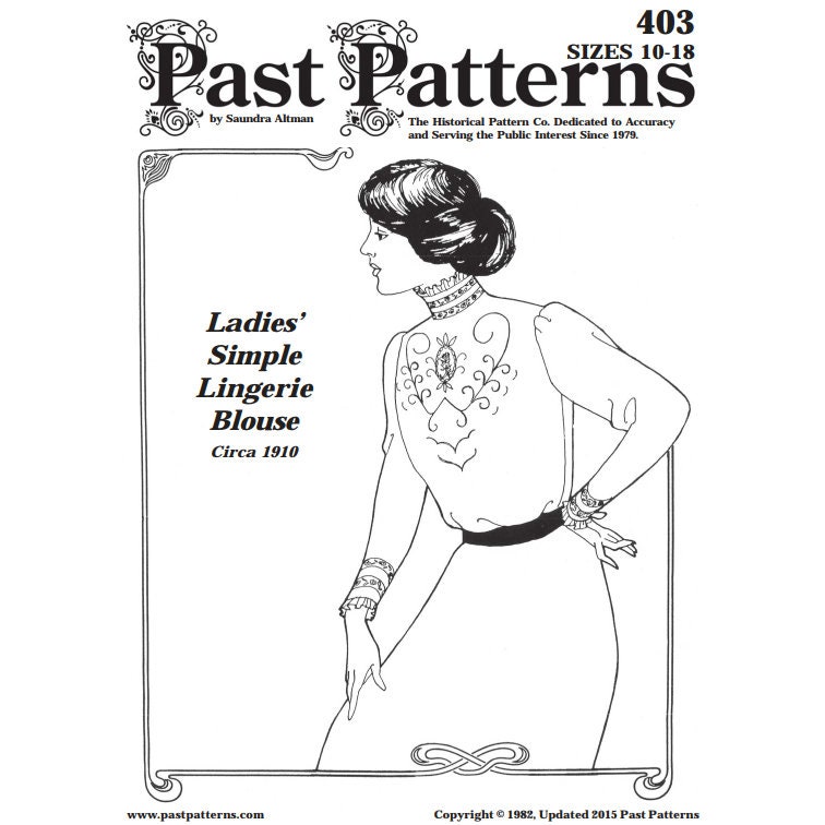 Past Patterns 0403 - Edwardian Simple Lingerie Blouse Sewing Pattern ...