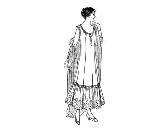 Past Patterns 9206 - 1910s Ladies Dart-Fitted Princess Slip Sewing Pattern bust 34 b34 Ladies Home Journal Reproduction 10s Edwardian Age