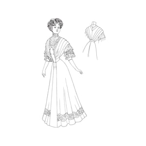 2618 - Patron de couture édouardien pour femme bébé robe de princesse buste 34 b34 patron de revue en images Co reproduction