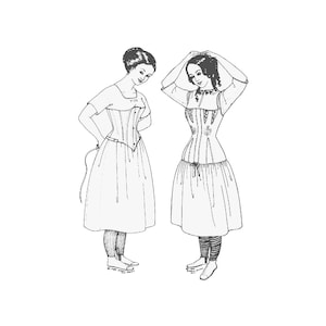 Past Patterns 0002 - Early 1800s Ladies Gored Shift Sewing Pattern original design bust sizes 32-48 Worn 1800s-1860s Underwear Lingerie
