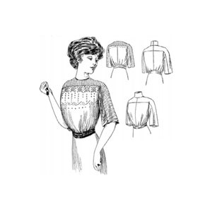 Past Patterns 6398 - Anfang 1910er Jahre Bauern Taille Nähen Muster Büste 36 b36 Ladies Home Journal Reproduktion 10s Edwardian Ära