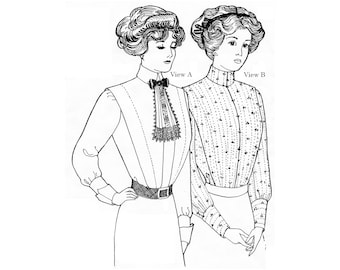 Past Patterns 0400 - Early 1910s Shirt Waists Sewing Pattern bust 32-50 Past Patterns original Edwardian age 10s