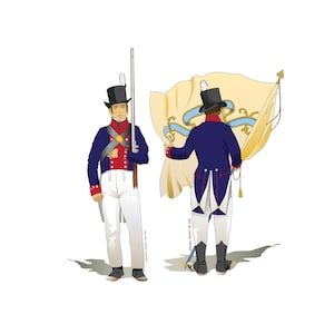 Past Patterns 0042 - Early 1800s State Militia Regimental Coat Sewing Pattern Past Patterns original Chest Sizes 36-46 c36-46 00s 1810s 10s