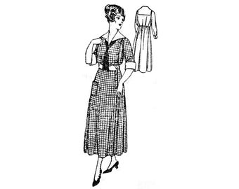 1920s House Dress Sewing Pattern: Montgomery Wards Vintage Reproduction, Bust 38 | Past Patterns 8340