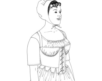 Past Patterns 0038 - Federalist Era Partially Boned Transition Stay Sewing Pattern Past Patterns original Bust 32-48 1790s 1800s 1810s 1820s