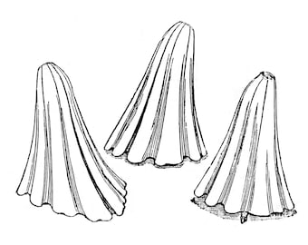 1900s Nine-Gored Skirt Sewing Pattern: Edwardian Reproduction (Waist 22) | Past Patterns 1313