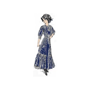 Past Patterns 4971 - Edwardian Misses Panel Dress Pattern Büste 30 b30 Ladies Home Journal Schnittmuster Reproduktion Anfang 1900er 00er Jahre