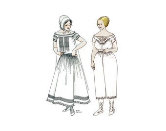 Past Patterns 0706 - 1850s Petticoat and Drawers Sewing Pattern original Multisized 08-26 bust 32-47 waist 24-40 50s 1860s 60s Pre Civil War