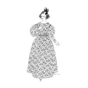 Past Patterns 0003 - 1830s Full High Gown Sewing Pattern original design bust sizes 32-48 30s 1840s 40s