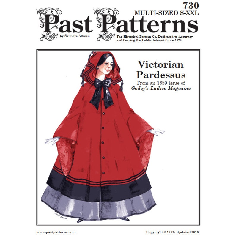 Past Patterns 0730 Late 1850s Pardessus Sewing Pattern Past Patterns 