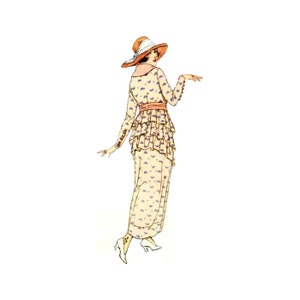 Past Patterns 8159 - Ende 1910er Jahre Kleid mit zweiteiligem Rock Schnittmuster Oberweite 34 b34 McCall Reproduktion 10s Edwardian Ära