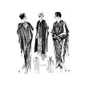 May include: A vintage illustration of three women wearing different styles of capes. The capes are all long and flowy, and they are made of a variety of fabrics. The women are all wearing different hairstyles and accessories. The illustration is in black and white and has a vintage feel.