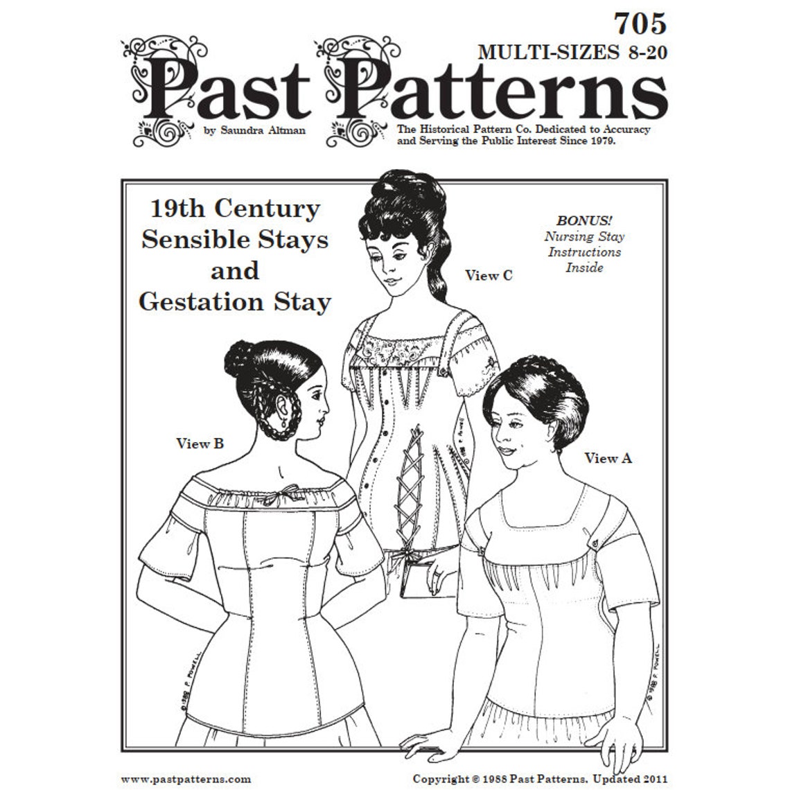 Past Patterns 0705 - 19th Century Stay Sewing Pattern Original Design ...