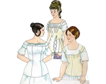 Past Patterns 0705 - 19th Century Stay Sewing Pattern original design Multi-Sized 10-20 bust 32-42 Nursing or Gestation Stay 1850s 1860s