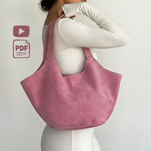 Modello di cucito per borsa in pelle in formato PDF: modello fai da te per borsa hobo morbida (download immediato)