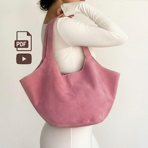 Wzór na skórzaną torbę typu tote w formacie PDF: Szablon na luźną torbę typu hobo (instrukcje wideo)