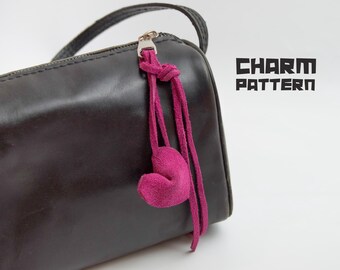 Leather Bag Charm Pattern - Leather Keychain Digital PDF Template