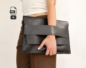 DIY Leather Laptop Bag PDF Pattern: 15-16'' Macbook Sleeve