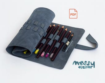 Leather Pencil Roll Pattern: DIY Beginner Project (PDF Instructions A4/US Letter)