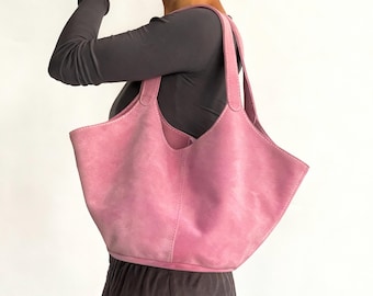 Leather Tote Bag Sewing Pattern PDF: DIY Slouchy Hobo Template (Video Instructions)