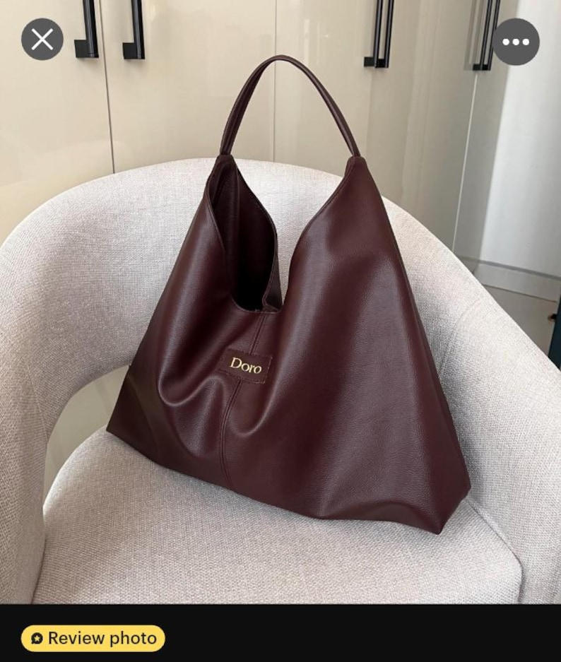 Leather Slouchy Bag Pattern: DIY Everyday Big Tote Bag with Pouch (PDF Instructions) image 11