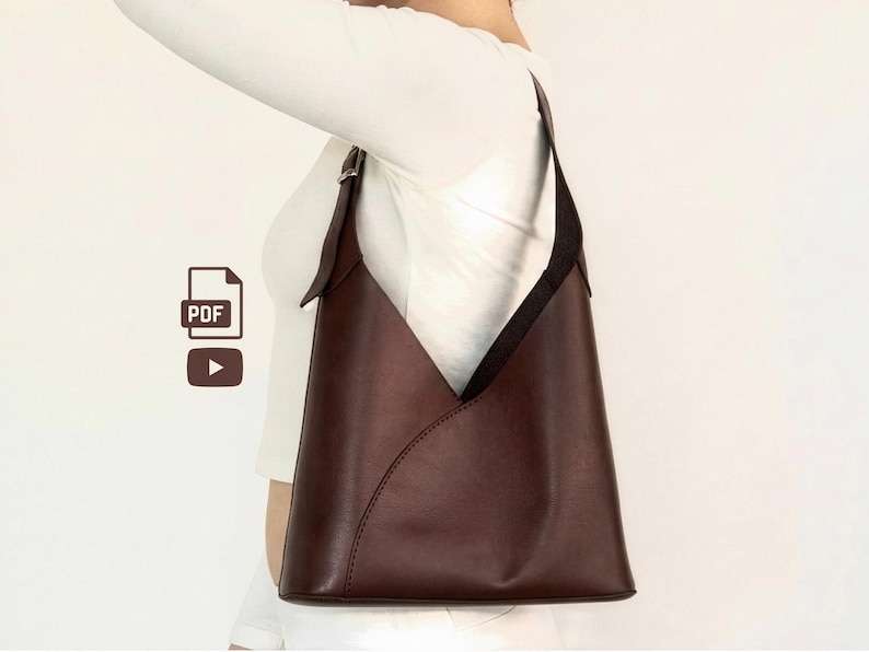 Leather Bag Pattern: DIY Hobo Purse Sewing Template (PDF Pattern) image 1